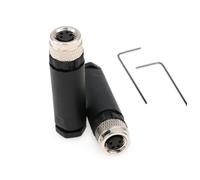 SZRMCC Connettore M8, 4 poli, codice A, maschio, femmina, spina diritta, cablabile, impermeabile, connettore circolare industriale per sensori aeronautici (M8, 4 pin, femmina, 2 pezzi)