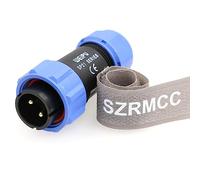 SZRMCC Connettore SP21 a 2 pin maschio, 12 V, 30 A, connettore circolare per aviazione, IP68, impermeabile, industriale, per centrali solari BLUETTI AC200MAX (maschio dritto)