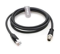 SZRMCC M12 8 Pin X-Coded Maschio a RJ45 Cavo Ethernet Cat7e Gigabit Schermato Cavo di rete impermeabile per Basler GigE Cognex in-Sight Sensori industriali di visione della telecameraa (5M,Nero)