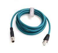 SZRMCC M12 8 Pin X-Coded Maschio a RJ45 Cavo Ethernet Cat7e Gigabit Schermato Cavo di rete impermeabile per Basler GigE Cognex in-Sight Sensori industriali di visione della telecameraa (50M,Nero)