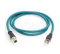 SZRMCC M12 8 Pin X-Coded Maschio a RJ45 Cavo Ethernet Cat7e Gigabit Schermato Cavo di rete impermeabile per Basler GigE Cognex in-Sight Sensori industriali di visione della telecamera (30M,Blu)
