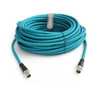 SZRMCC M12 X-Code 8 pin Maschio a 8 pin Maschio Ethernet Cavo Cat7e Gigabit Schermato Impermeabile Cavo di Rete ad Alta Flessibile per Fotocamera Industriale Basler Cognex (Blu,15m)