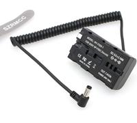 SZRMCC NP F970 F550 Batteria Dummy con ingresso e uscita 7,4 V 3 A 5,5 x 2,1 mm DC Barrel Cavo di Alimentazione a Spirale per Monitor Atomos Shogun Ninja Inferno SmallHD