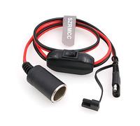 SZRMCC Presa accendisigari da 12 V femmina a cavo SAE con interruttore16AWG SAE 2 pin connettore a disconnessione rapida spina cavo di prolunga per ricarica batteria per moto solare (interruttore
