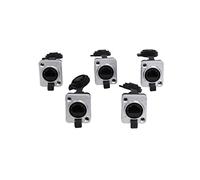 SZRMCC RJ45 Pannello Montaggio Connettore Cat5e RJ45 IP65 Impermeabile Ethernet Accoppiatore Socket Presa Connettore con Tappo Antipolvere（Nero, 5pcs)