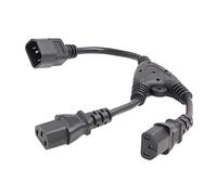 SZRMCC UPS PDU Server Cavo di Alimentazione Y Splitter IEC320 C14 Maschio a 2 x C13 Femmina 10A 250V Cavo di Prolunga (30cm)
