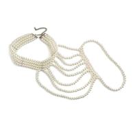 SZRXKJ Collana a più fila di perle bianche con drappeggio, elegante bigiotteria, Einheitsgröße, Acrilico Metallo Perle artificiali acrilico metallo, Zultanite