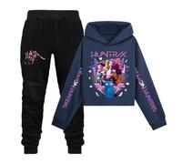 SZRXKJ Demon Hunters Anime - Felpa con cappuccio e pantaloni da jogging unisex per bambini, Blu navyblau2, 130