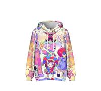 SZRXKJ Felpa con cappuccio da uomo con cappuccio The Amazing Digital Circus Full Cartoon Print Colorful Pullover con cappuccio, Colorato, XL