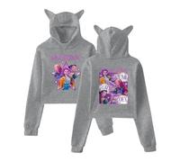 SZRXKJ Felpa con cappuccio unisex con orecchie di gatto, design grafico HUNTRAX K Pop Demon Hunter, grigio., XXL