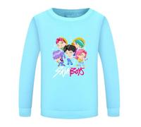 SZRXKJ Felpa unisex con scollo a O, casual, alla moda, pop-design, Saja Boys, anime a maniche lunghe, 13 colori disponibili, Azzurro, 130