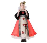 SZRXKJ Ragazze Halloween Cosplay Regina di Pesca Rossa Principessa Alice Sogno Viaggio delle Meraviglie Vestito Vittoriano (Nero, 140)