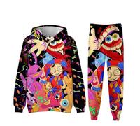 SZRXKJ Set tuta da jogging per bambini Cartoon the Amazon Digital Circus, Nero , 140