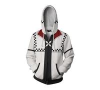 SZRXKJ Uomo/Donna Cappuccio Cerniera Colore Patchwork Kingdom Hearts Serie Bianco Cardigan Hoodies, bianco, XL