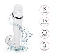 SZRYD Spazzola elettrica 3 in 1 impermeabile per la pulizia del viso con 2 spazzole esfolianti + 1 rullo massaggiante (ricarica USB)