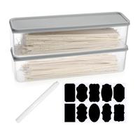SZSIQI 2 Pz Contenitore per Pasta, Contenitori per Ermetici, Contenitore per Spaghetti in Plastica con Coperchio, Contenitori Pasta Dispensa, Porta Spaghetti e Farina Cereali Organizer