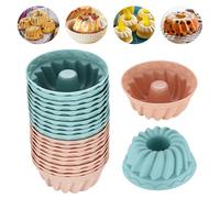 SZSIQI 20 Pz Stampo in Silicone per Torte, Mini Tortiera Stampo per Torte, Tortiera Silicone a Spirale, Stampo Budino Ciambella, Gugelhupfform per Dolci Ciambella Torta Gugelhupf Cake Stampo