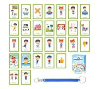 SZSMART Special Needs My Communication Cards, 32 schede flash parlanti con una catena elastica ad anello, carta di aiuto visivo per ritardo del linguaggio, non verbale bambini e adulti con autismo