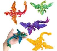 SZSMW 5 pezzi Drago Giocattolo - Drago Stampato - Drago Articolato - Adatto per Decorare Qualsiasi Spazio, Aggiungendo un Tocco di Colore In Ufficio, Soggiorno O Camera da Letto