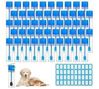 SZSMW 50 Provette Plastica - Provetta Urine per Analisi - Contenitore Feci per Analisi - Adatto per La Raccolta di Vari Solidi, Liquidi O Polveri, Test Su Campioni di Animali Domestici, Con Adesivi