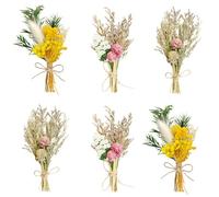 SZSMW Confezione da 6 Fiori Essiccati - Bouquet Fiori Secchi - Fiori Secchi Decorativi Piccoli - Adatto per La Decorazione Della Casa,Del Giardino,Delle Feste,Non Facile da Sbiadire