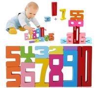 SZSMW Wooden Building Blocks - Blocchi Numerici In Legno Ispirati - Blocchi Numerici In Legno - Perfetto per I Primi Esercizi di Matematica, Giochi di Impilamento E Sfide Creative
