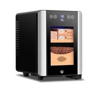 SZSXYBZ Humidor elettrico per sigari da 8 litri, per sigari da 100 pezzi, con controllo silenzioso della temperatura di raffreddamento, porta in vetro a doppia lastra, mensola e cassetto in legno di