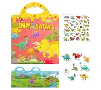Sztqqing Dinosaurs Sticker Game Libro Adesivo per Bambini Riutilizzabile per Bambini Ragazzi e Ragazze Giocattoli educativi Regali di Compleanno Adesivi da Viaggio e Libro Occupato
