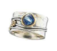 szvbofueck Anello regalo con diamanti turchesi della madre d'argento naturale per anelli della festa della mamma micro anelli, Taglia unica, Metallo, Nessuna pietra preziosa