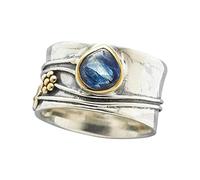 szvbofueck Anello regalo con diamanti turchesi della madre d'argento naturale per anelli della festa della mamma micro anelli, Taglia unica, Metallo, Nessuna pietra preziosa
