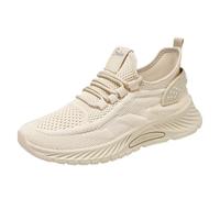 szvbofueck Comode sneaker da donna in rete, con lacci, comode, traspiranti, leggere, classiche, con supporto per l'arco plantare, scarpe da jogging da donna, beige., 40 EU