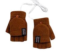 szvbofueck Guanti rossi da donna, corti, antivento, da uomo, da donna, termici, protezione dal freddo, per ciclismo, corsa, convertibili, senza dita, in lattice (caffè, taglia unica)