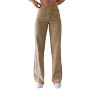szvbofueck Jeans da donna, casual, a vita alta, vestibilità stretta, jeans da donna, tinta unita, sottile, gamba dritta, per attività all'aperto, streetwear, pantaloni per il tempo libero, con tasche