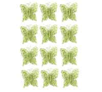 szvbofueck Ornamento a farfalla di Natale con clip Hollow Butterfly Xmas Decoration Artificial Hanging Butterfly Clip Decor for Christmas Tree Wedding Wreath Supply Bagno (verde, taglia unica)