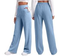 szvbofueck Pantaloni Tuta Donna A Gamba Larga Vita Alta, Foderati in Pile Caldi con Tasche, Elastici E con Coulisse, Ideali per Autunno Inverno, Sport, Jogging, Fitness, Casual, Taglie Forti Curvy