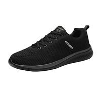 szvbofueck Scarpe sportive da donna in rete, con lacci, leggere, da corsa, da jogging, comode, antiscivolo, da trekking, resistenti all'abrasione, per jogging, Nero , 40 EU