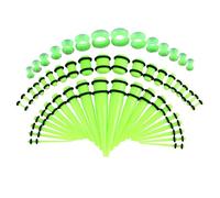 szvbofueck Set di 50 dilatatori per orecchio, tunnel in silicone, a forma di cono a spirale, dilatatore per orecchio, dilatatore per orecchio, dilatatore e spina in acrilico, set di gioielli, misura