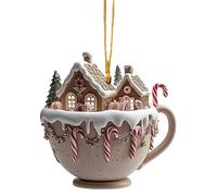 szvbofueck Small House Coffee Cup Green Plant Decorative Pendant Decorate The House Decorate Christmas Decorations - Mensola da parete (C, A)