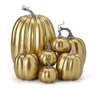 szvbofueck Zucche artificiali, 7 pezzi, zucche bianche, varie zucche, grandi zucche artificiali, per il giorno del Ringraziamento, Halloween, decorazione stagionale per eventi (GD1, taglia unica)