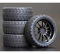 Szwaldaper 4 Pezzi 26mm gomme RC Cerchi Ruote esagonali 12 1:10, for HSP, for HPI, Sprint 2 Drift RS4 On Road 4WD Pneumatici per Auto RC(6031-6017)