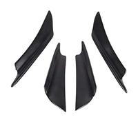 Szwaldaper 4 pezzi accessori for lo styling dell'auto in fibra di carbonio nera universale paraurti anteriore labbro in gomma pinna splitter spoiler Canard adesivo Spoiler per auto(Schwarz)