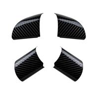 Szwaldaper 4 pezzi in acciaio inossidabile pannello volante for auto con paillettes rivestimento adesivo, for Ford, for Focus 2 Mk2 2005-2012 Accessori Adesivo per volante(Carbon fiber black)