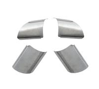 Szwaldaper 4 pezzi in acciaio inossidabile pannello volante for auto con paillettes rivestimento adesivo, for Ford, for Focus 2 Mk2 2005-2012 Accessori Adesivo per volante(Matte silver)