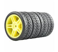 Szwaldaper 4 Pezzi Pneumatici in Gomma ABS Ruota, for HSP, for HPI, 1:10 On-Road Car RC 905-8007 Set di Ruote da Corsa RC(905Y-8007)