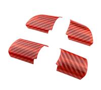 Szwaldaper 4 pz/set Interni Auto Volante Pannello di Copertura Trim Adesivo, for Ford, for Focus 2 MK2 2005-2011, Auto-Styling Adesivi Accessori Adesivo per volante(Carbon Fiber Red)