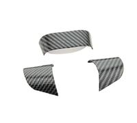 Szwaldaper Auto for Ford, for Focus 2 MK2 2005-2014, toppa decorativa for volante con copertura lucida sul volante Adesivo per volante(Carbon fiber black)
