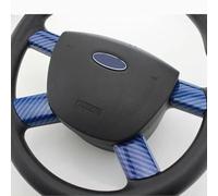 Szwaldaper Auto for Ford, for Focus 2 MK2 2005-2014, toppa decorativa for volante con copertura lucida sul volante Adesivo per volante(Carbon fiber blue)
