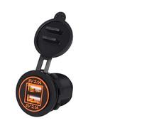 Szwaldaper Caricabatterie USB per auto 4.2a Presa di corrente Accessori per la modifica del motociclo Accendino 12v 34v Presa di ricarica interna(Orange Double Light)