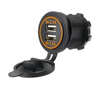Szwaldaper Caricabatterie USB per auto 4.2a Presa di corrente Accessori per la modifica del motociclo Accendino 12v 34v Presa di ricarica interna(Orange Single Light)