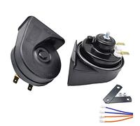 Szwaldaper Clacson universale a chiocciola a doppio tono 410/510 con cablaggio relè 12V 110-125db rumoroso impermeabile for auto, moto, camion, furgone Clacson per auto(1 Pair Snail Horn)